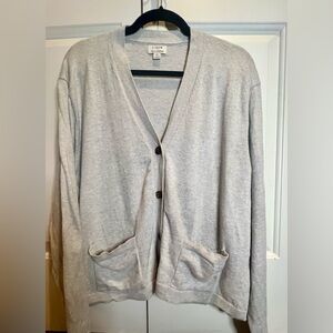 J.Crew Women’s Cotton Cashmere Cardigan- Grey - Size XL